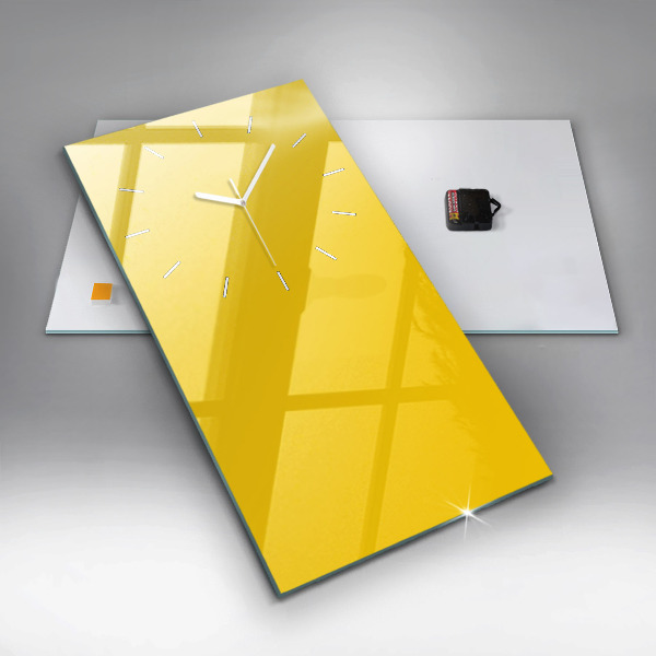 Vertikální nástěnné hodiny Barva světle žlutá