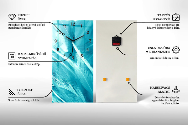 Vertikální nástěnné hodiny Barva světle žlutá