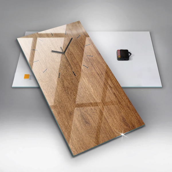 Vertikální skleněné hodiny Světlé dřevo