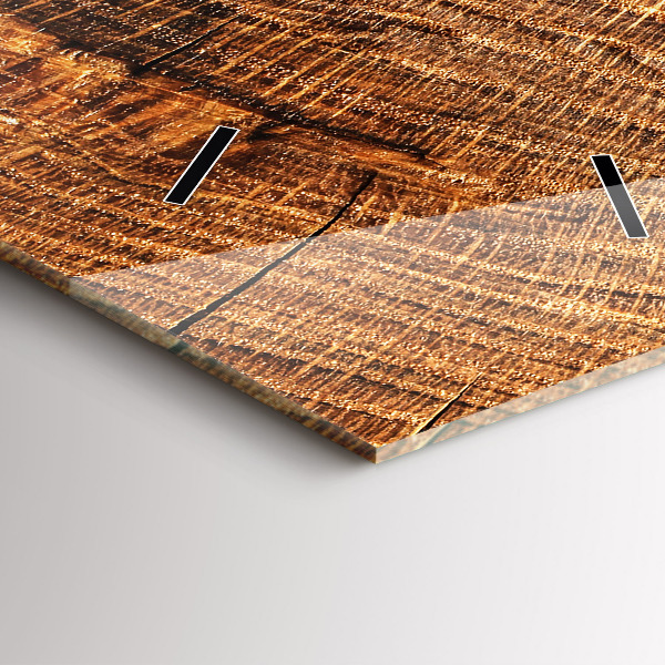 Vertikální skleněné hodiny Dekorativní dřevo