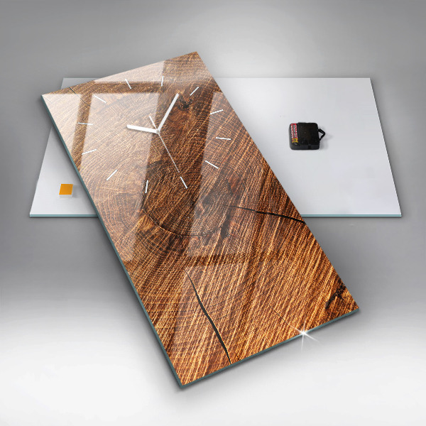 Vertikální skleněné hodiny Dekorativní dřevo