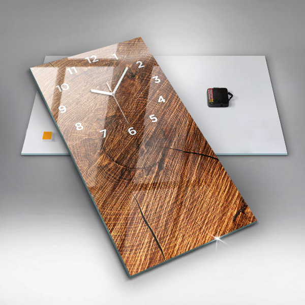 Vertikální skleněné hodiny Dekorativní dřevo
