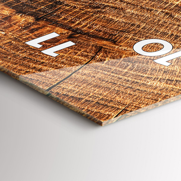 Vertikální skleněné hodiny Dekorativní dřevo