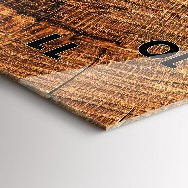 Vertikální skleněné hodiny Dekorativní dřevo