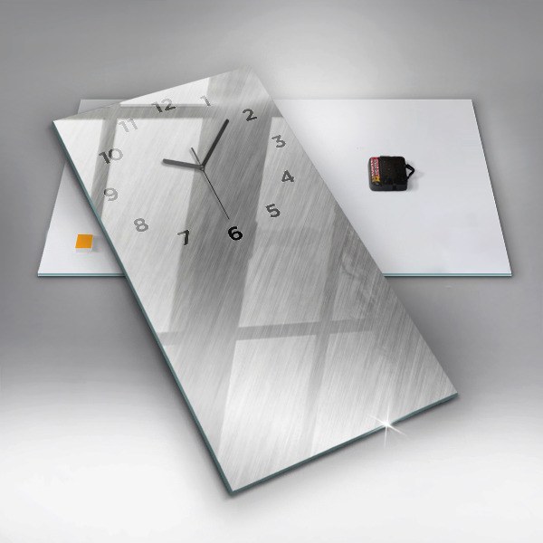 Vertikální skleněné hodiny Kovová stěna