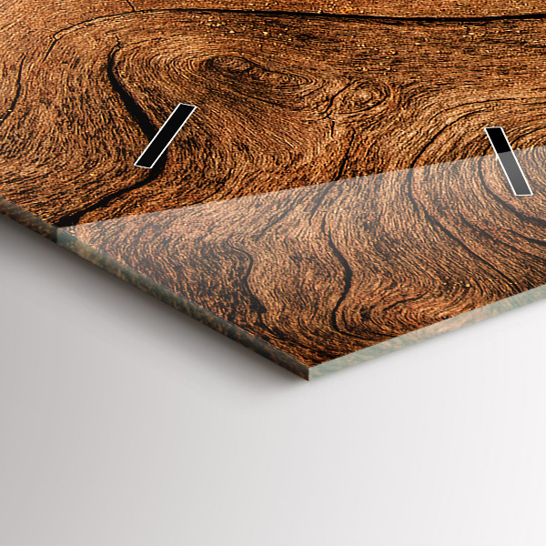 Vertikální skleněné hodiny Staré dřevo