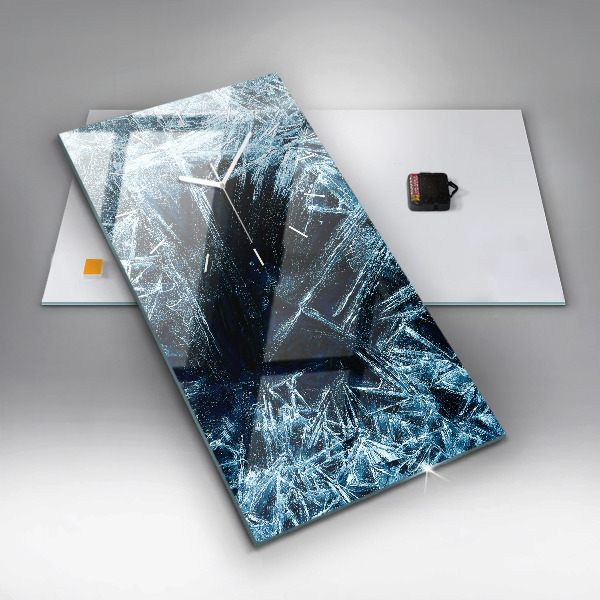 Vertikální skleněné hodiny Zmrzlá zeď