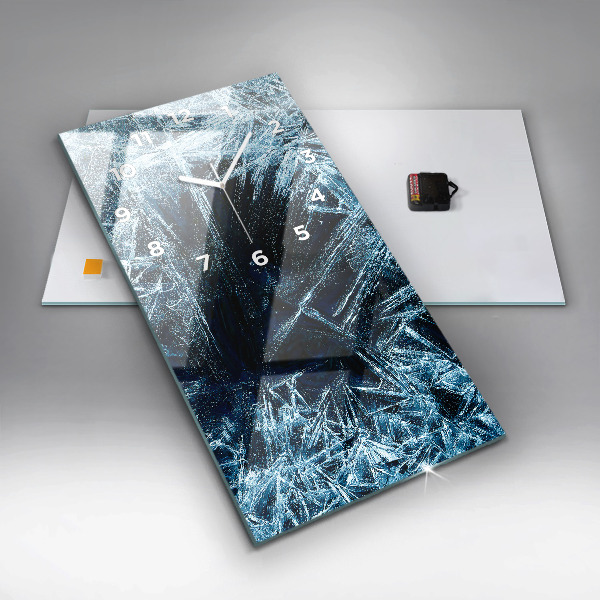 Vertikální skleněné hodiny Zmrzlá zeď