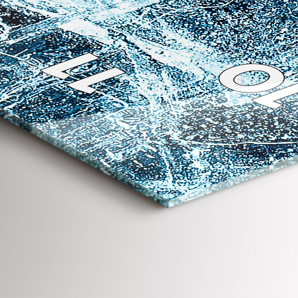 Vertikální skleněné hodiny Zmrzlá zeď