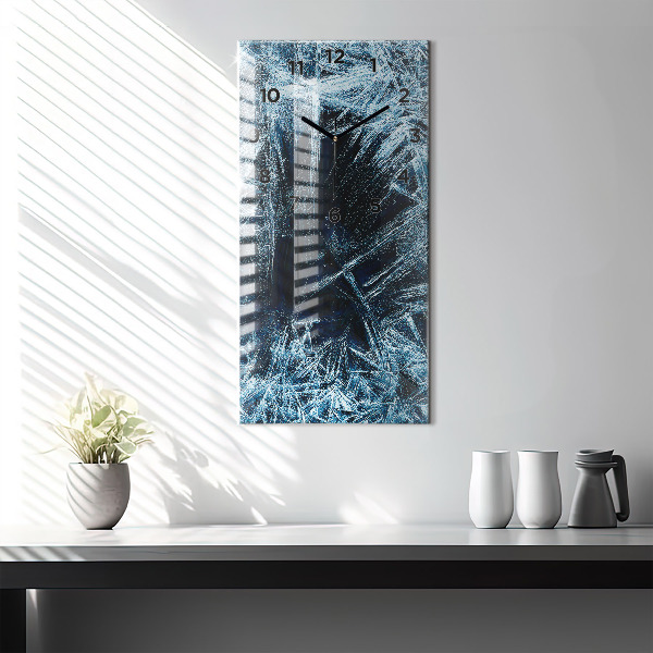Vertikální skleněné hodiny Zmrzlá zeď