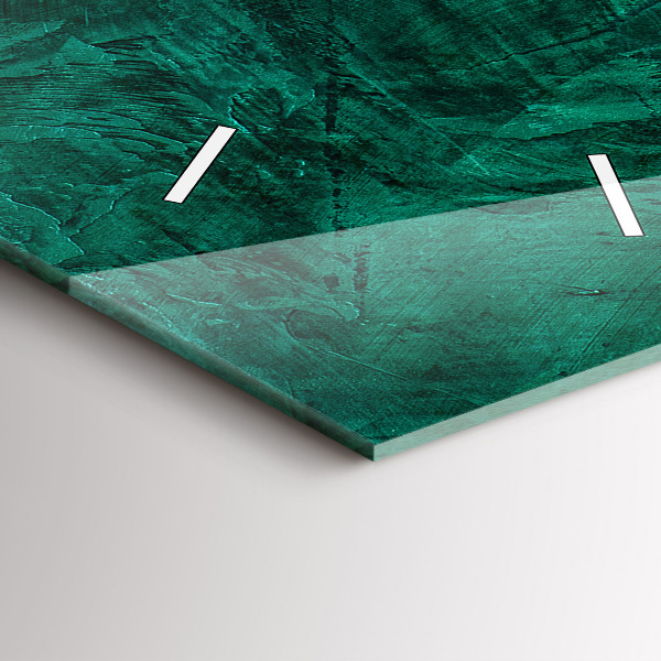 Vertikální skleněné hodiny Smaragdová zeď