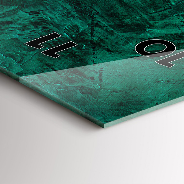 Vertikální skleněné hodiny Smaragdová zeď