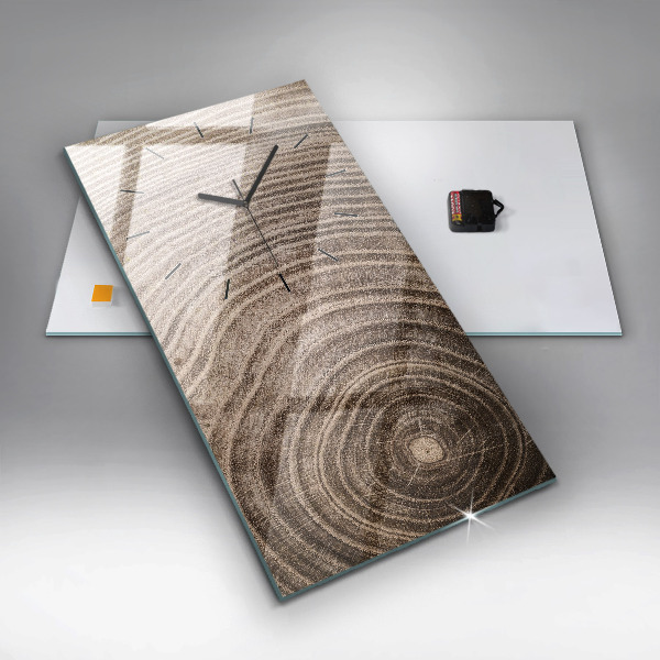 Vertikální skleněné hodiny Kmen stromu