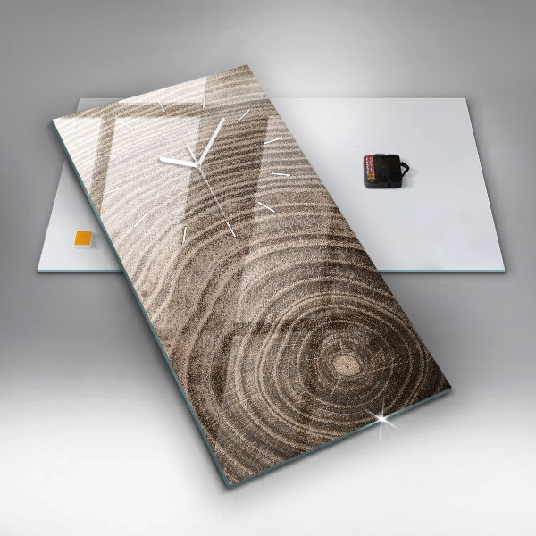 Vertikální skleněné hodiny Kmen stromu