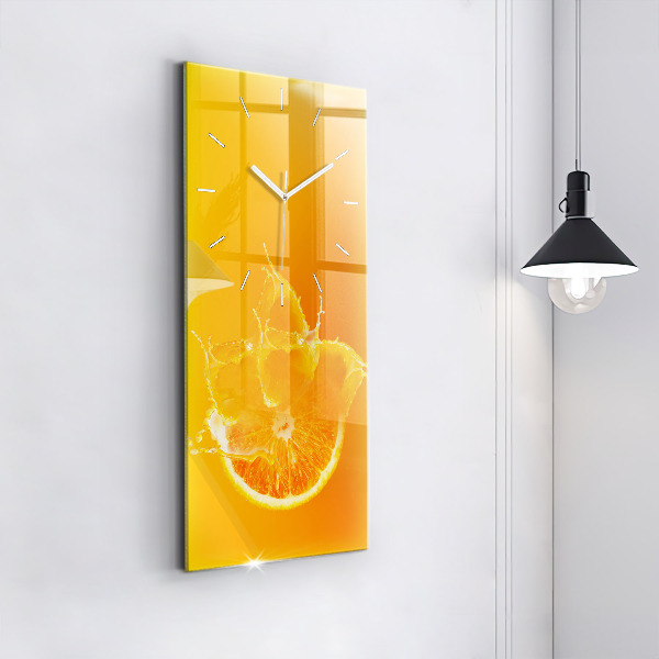 Vertikální skleněné hodiny Oranžový