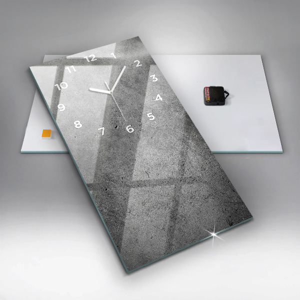 Vertikální skleněné hodiny Průmyslová zeď