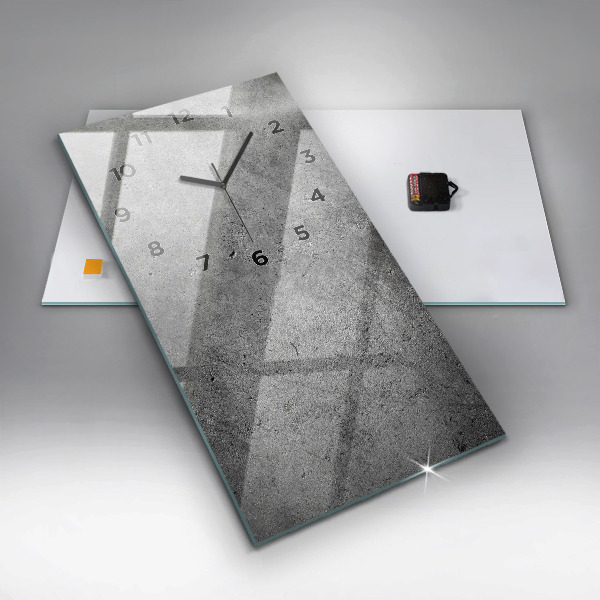 Vertikální skleněné hodiny Průmyslová zeď