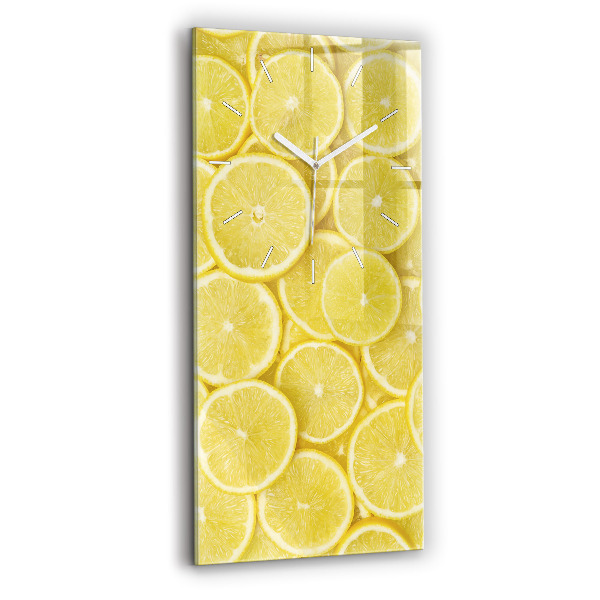 Vertikální skleněné hodiny Plátky citronu