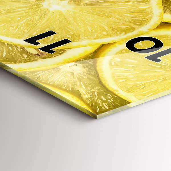 Vertikální skleněné hodiny Plátky citronu