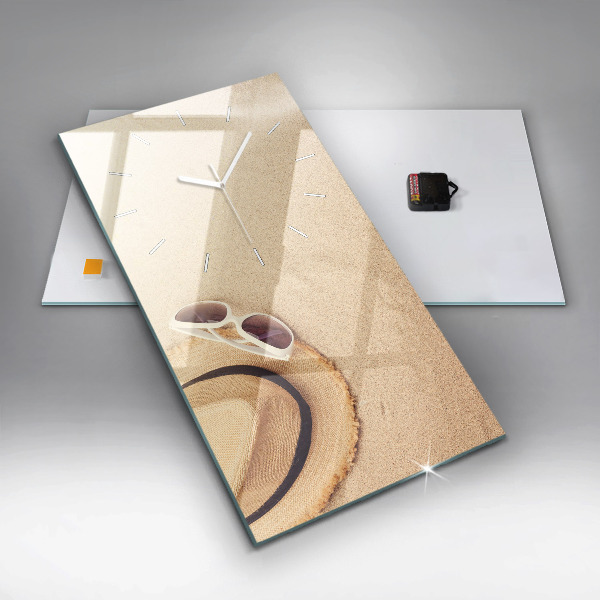 Vertikální skleněné hodiny Zlatá abstrakce