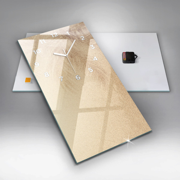 Vertikální skleněné hodiny Zlatá abstrakce