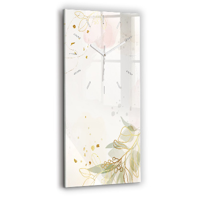 Vertikální skleněné hodiny Pastelová abstrakce