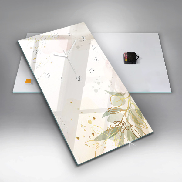 Vertikální skleněné hodiny Pastelová abstrakce