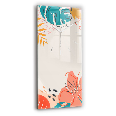 Vertikální skleněné hodiny Havajské rostliny