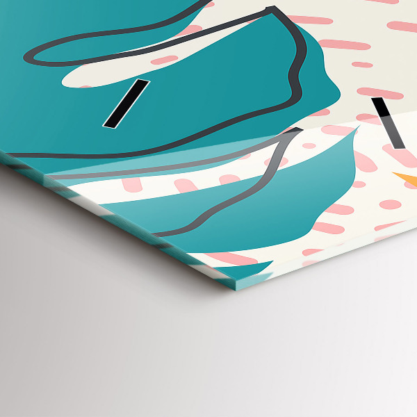 Vertikální skleněné hodiny Havajské rostliny