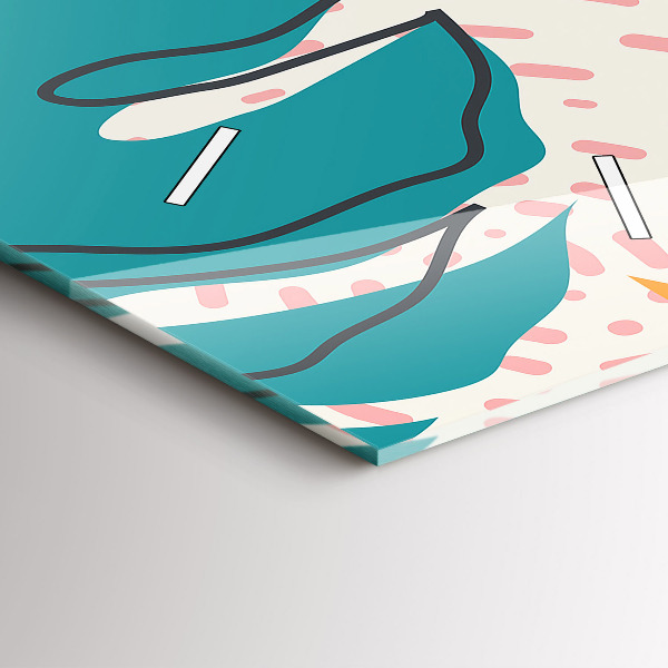 Vertikální skleněné hodiny Havajské rostliny