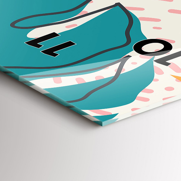 Vertikální skleněné hodiny Havajské rostliny