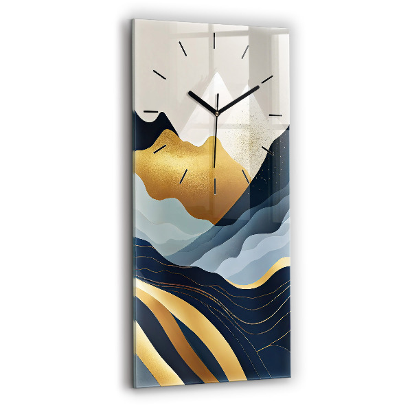 Vertikální skleněné hodiny Abstraktní hory