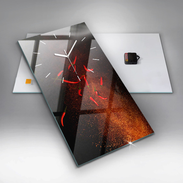 Vertikální nástěnné hodiny Chilli papričky