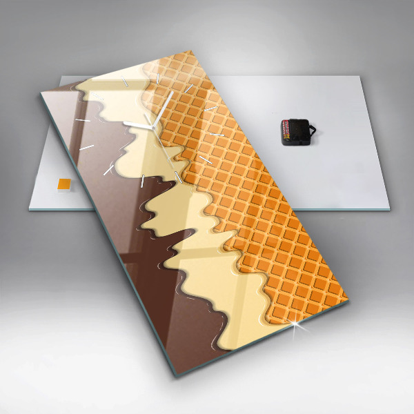 Vertikální nástěnné hodiny Oplatky a zmrzlina