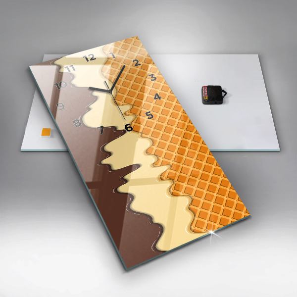 Vertikální nástěnné hodiny Oplatky a zmrzlina