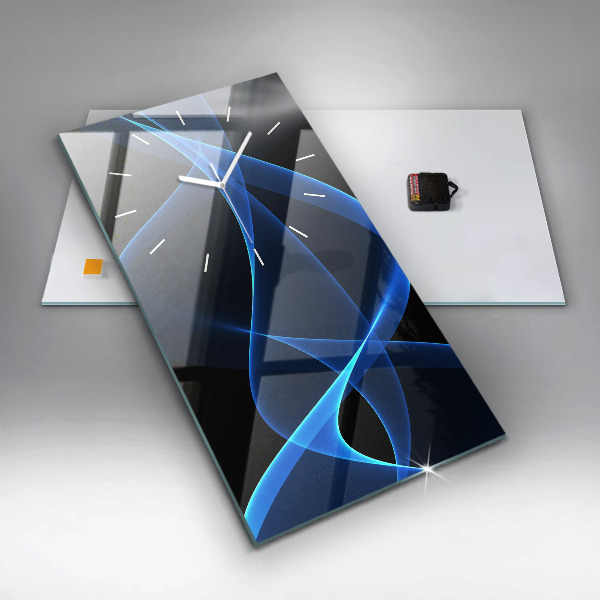 Vertikální nástěnné hodiny Modré čáry