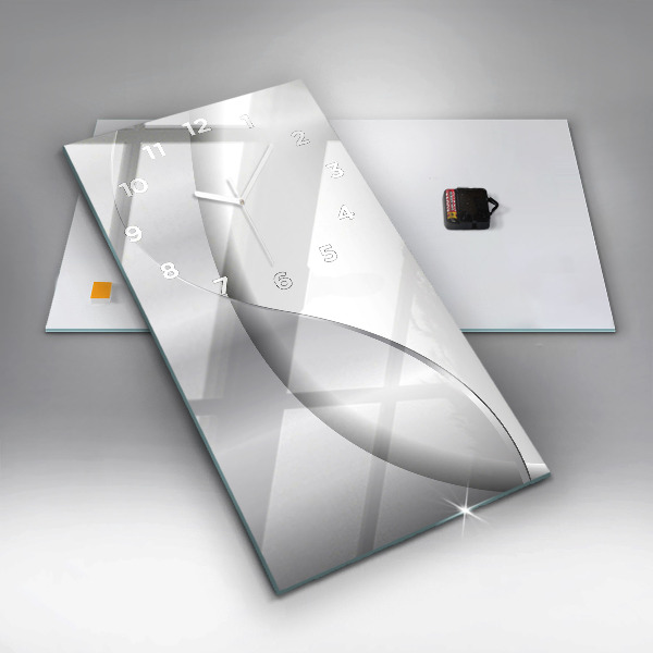 Vertikální nástěnné hodiny Stříbrná abstrakce