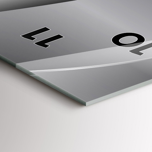 Vertikální nástěnné hodiny Stříbrná abstrakce