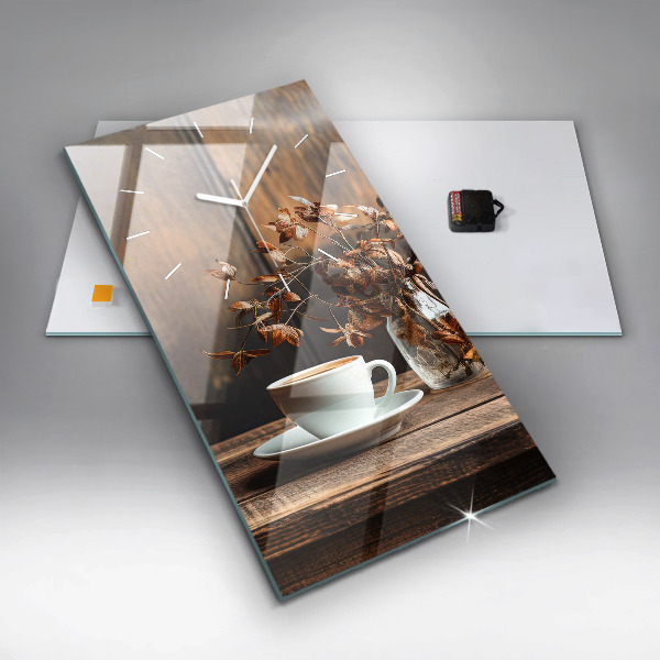 Vertikální nástěnné hodiny Hrnek s kávou