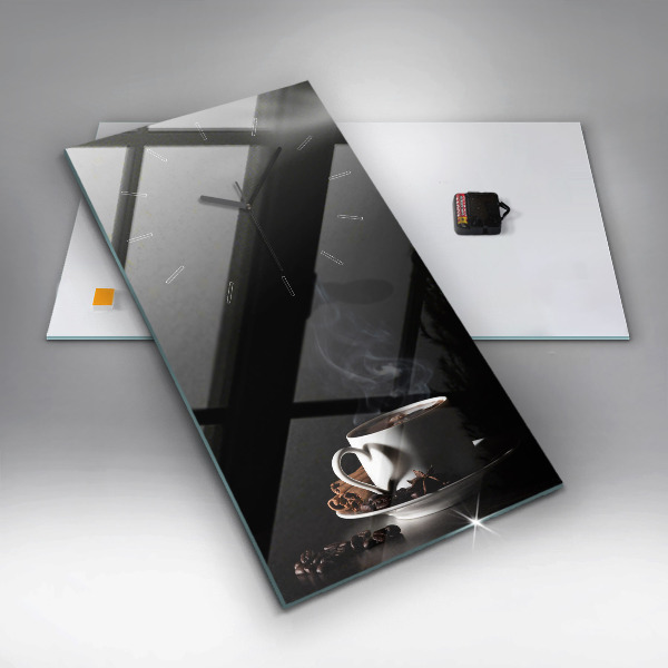 Vertikální nástěnné hodiny Šálek kávy