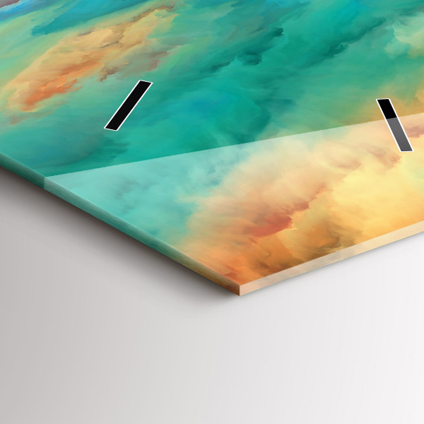 Vertikální nástěnné hodiny Abstraktní krajina