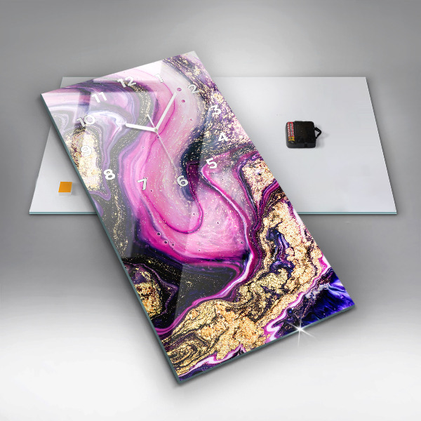 Vertikální nástěnné hodiny Abstraktní mramor