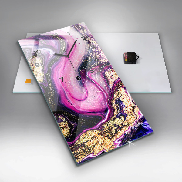 Vertikální nástěnné hodiny Abstraktní mramor