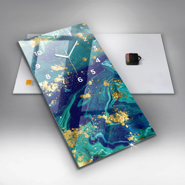 Vertikální skleněné hodiny Moderní abstrakce