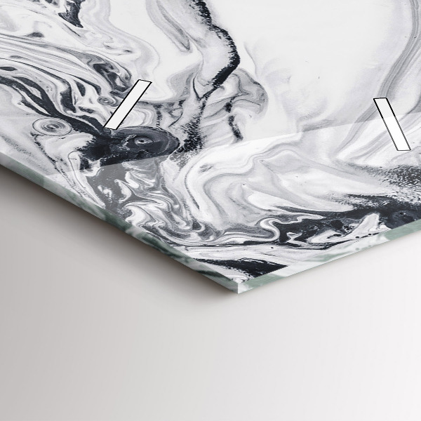 Vertikální skleněné hodiny Abstraktní inkoustový mramor