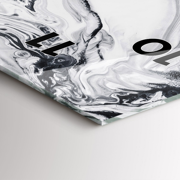 Vertikální skleněné hodiny Abstraktní inkoustový mramor