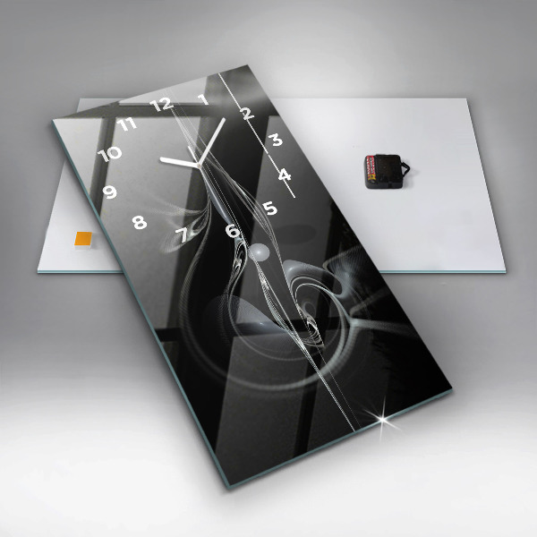 Vertikální skleněné hodiny Abstraktní kouř