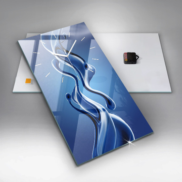 Vertikální nástěnné hodiny Tekutá abstrakce