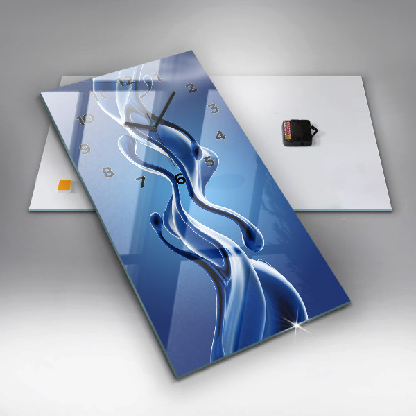 Vertikální nástěnné hodiny Tekutá abstrakce