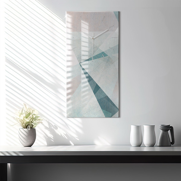 Vertikální skleněné hodiny Trojúhelníky Abstraktní textura